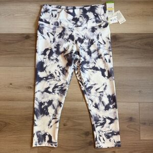 GAIAM Womens OM high rise capri purple sage yoga Leggings NWT‎